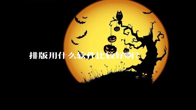 排版用什么软件比较好啊？